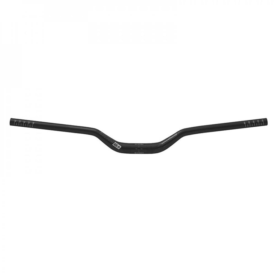 Schwarzer Ergotec Riser Bar 50 i Alu Fahrradlenker, 780mm breit, 31,8mm Ø, 50mm Rise, 12° Backsweep, Level 6+.