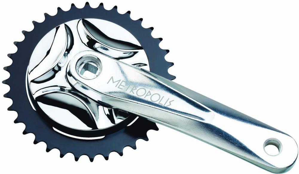 FSA Kurbelgarnitur E-Bike Metropolis JIS 1x 170 mm Silber - stabile Antriebseinheit für E-Bikes