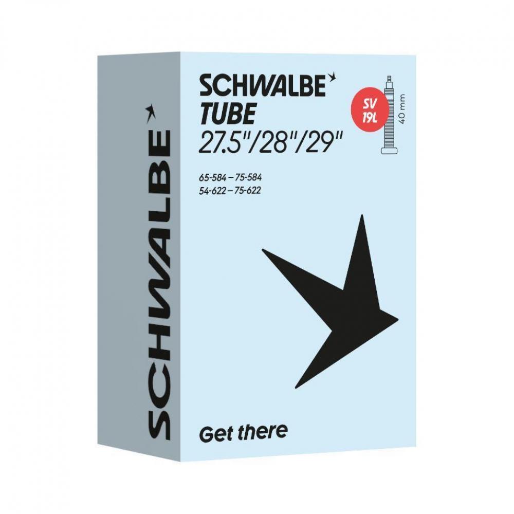 Schwalbe Fahrradschlauch SV19L für 27.5-29 Zoll Räder, 40mm SV-Ventil, ETRTO 54-622 bis 75-622.