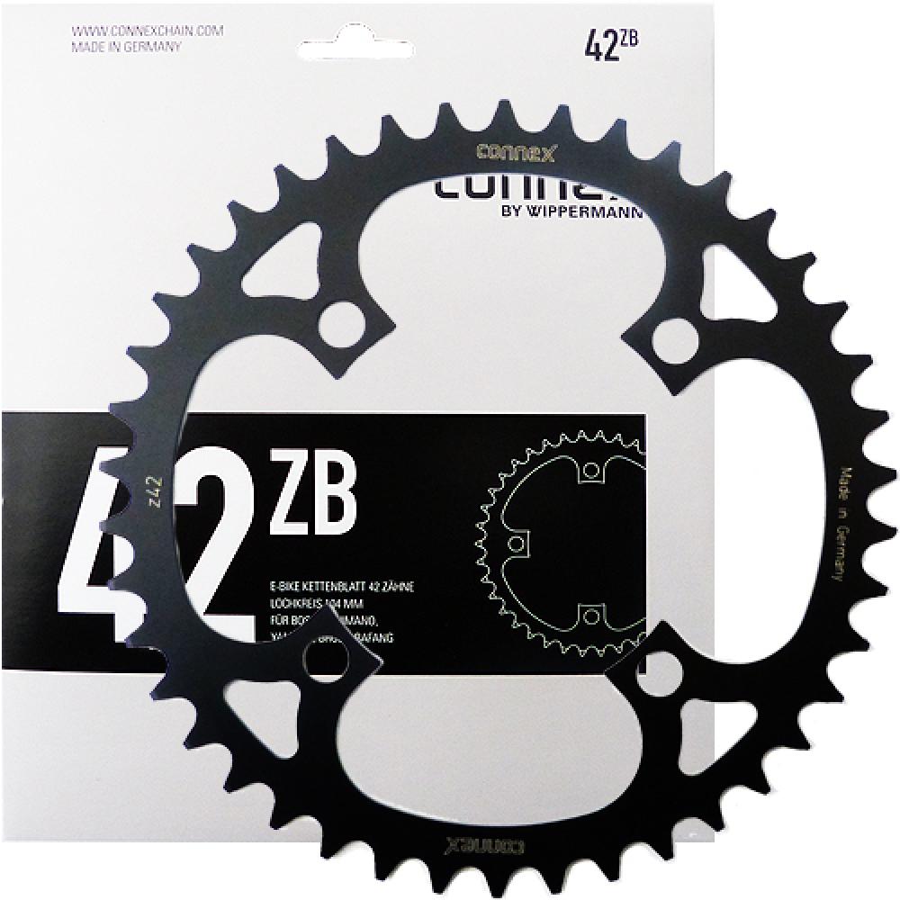 Connex Kettenblatt E-Bike Bosch Shimano Yamaha Brose 42 Zähne schwarz 104mm