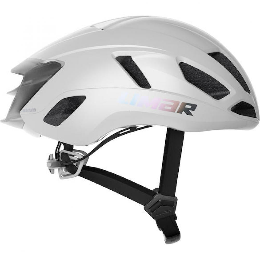 Limar Air Atlas + Mips Iridescent L Weiß - aerodynamischer Rennradhelm mit Top-Belüftung