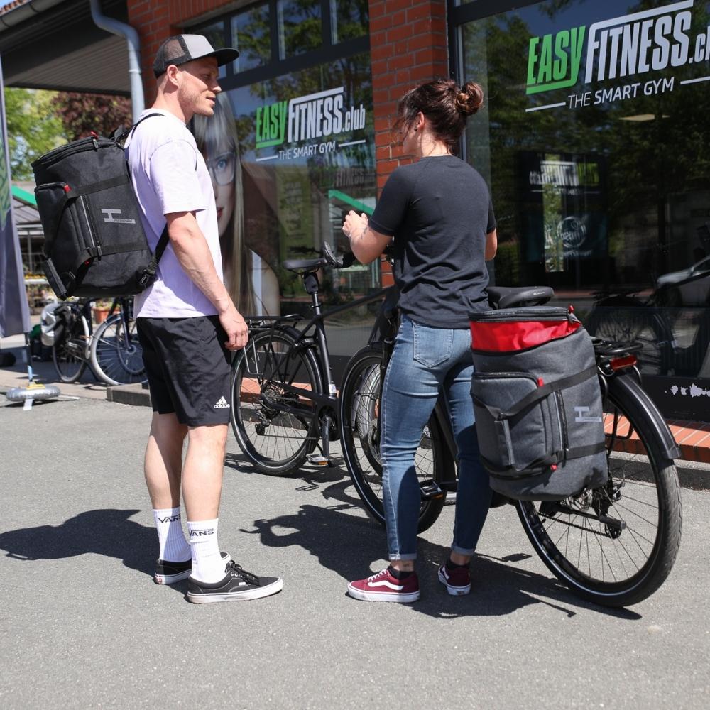 Haberland Sport-/Einzeltasche TranSPORTer schwarz - vielseitige Fahrradtasche mit Rucksackfunktion