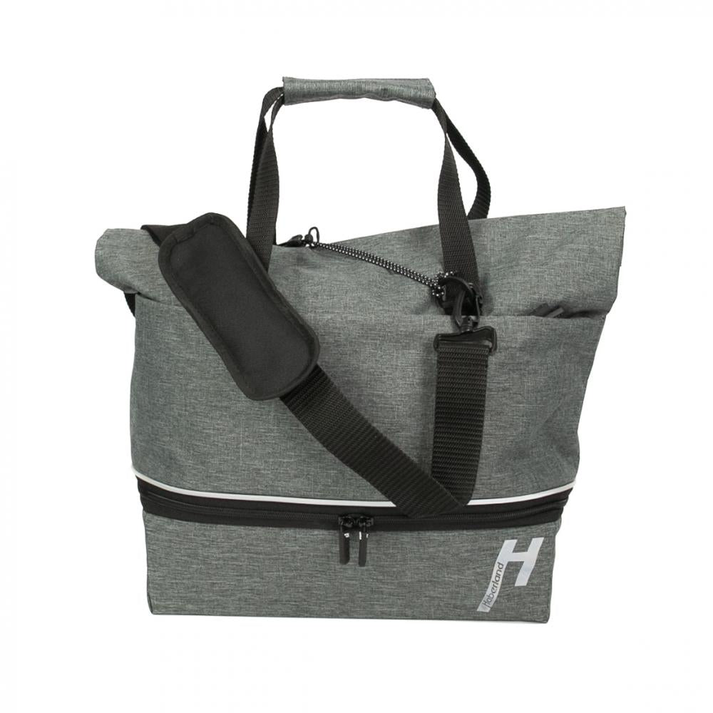 Haberland Gepäckträgeraufsatztasche Lena grau - flexible UniKlip 2 Transportlösung