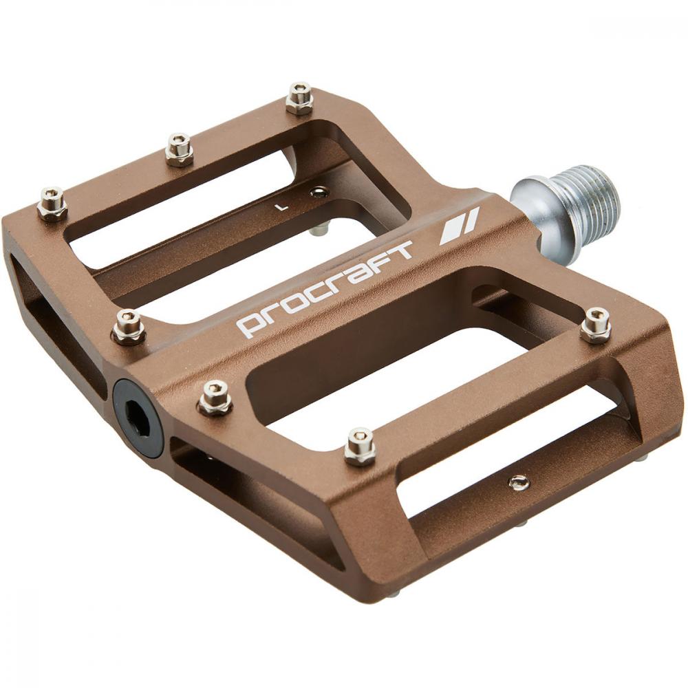 Procraft Pedale Small Grip Advanced CNC 93 x 94 mm Braun - maximaler Grip für kleine Füße