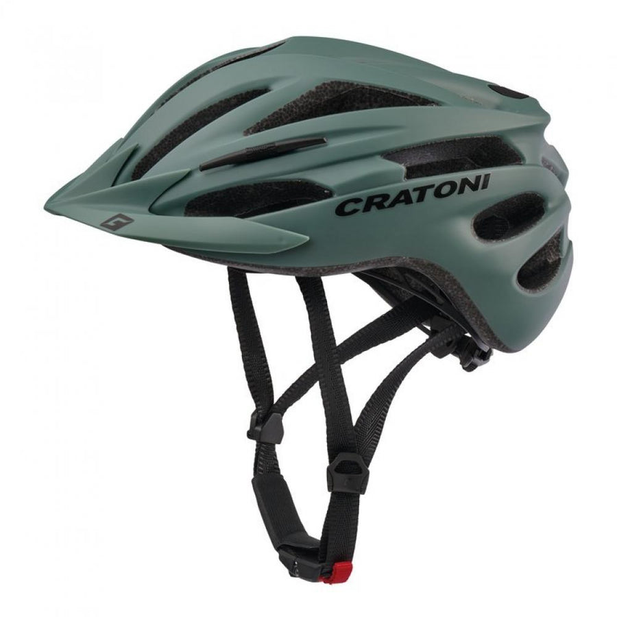 Cratoni Fahrradhelm Pacer sage matt S/M 54-58cm, grüner Helm mit Visier.