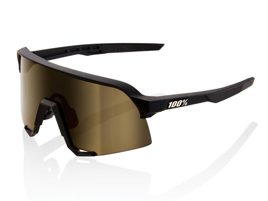 100% S3 - Mirror Lens unis Soft Tact Black - Performance-Sportbrille mit großem Sichtfeld