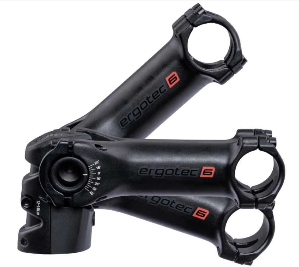 ERGOTEC Vorbau Swell RE 70 i Ahead, Länge 130mm 31,8mm verstellbar -20°/+40° schwarz sandgestrahlt Aluminium 6061 T6 Level 6 e-Bike ready interne Kabelführung 68mm