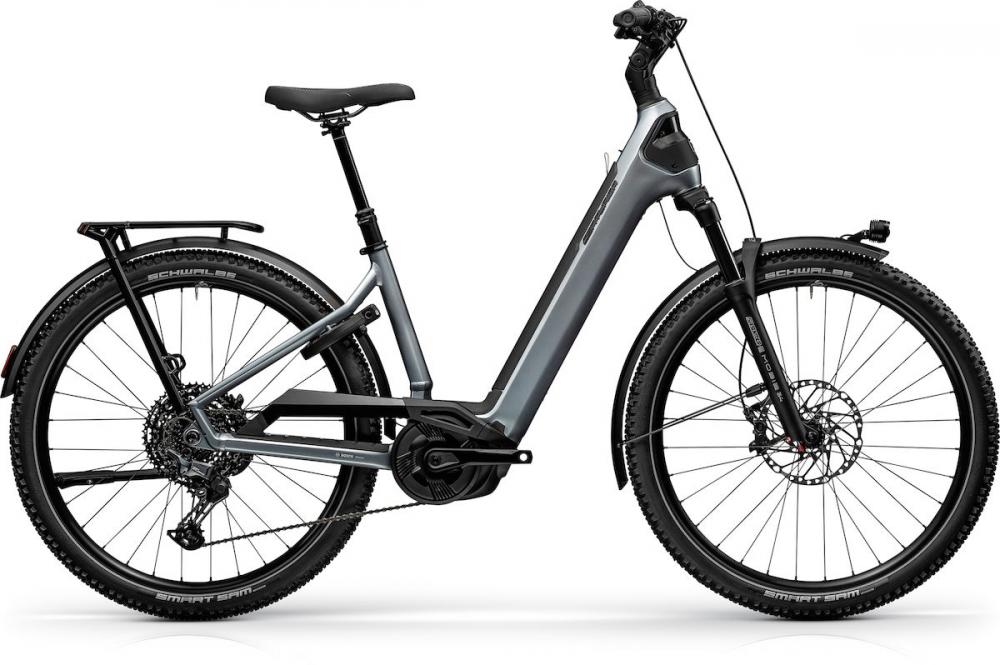 Centurion Country R2000 L EP2 E-Trekkingrad in Marinegrau, komfortabel für Stadt und Touren.