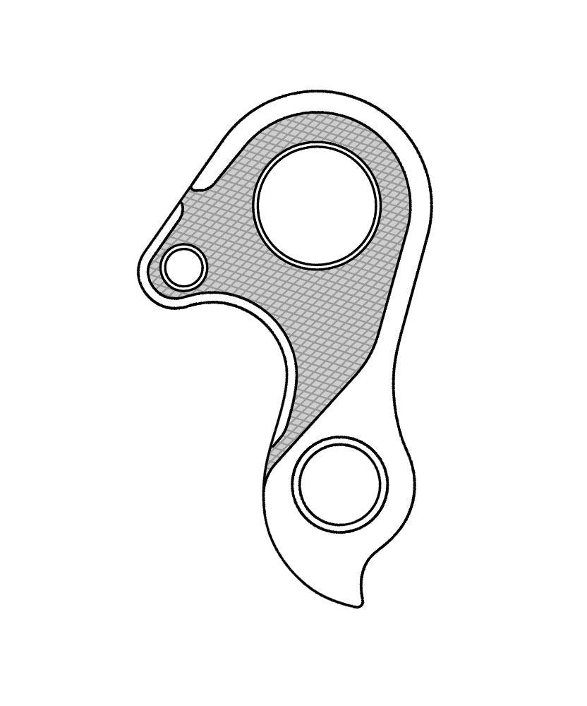 Marwi Schaltauge GH-299 inkl. Schrauben für Haibike, silber, Alu-Guss