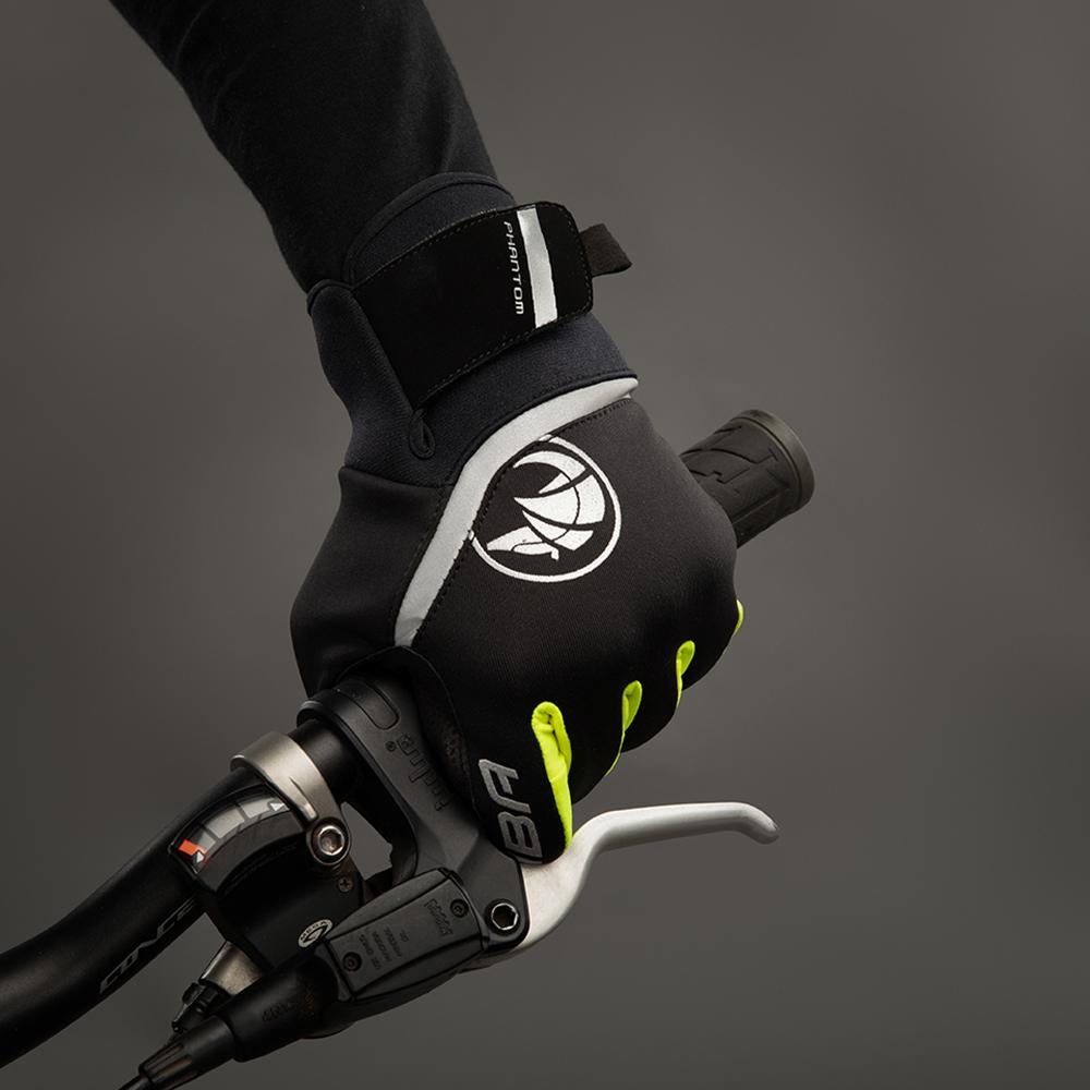 CHIBA Phantom - Radhandschuhe XL schwarz/neongelb, winddicht & touchscreenfähig