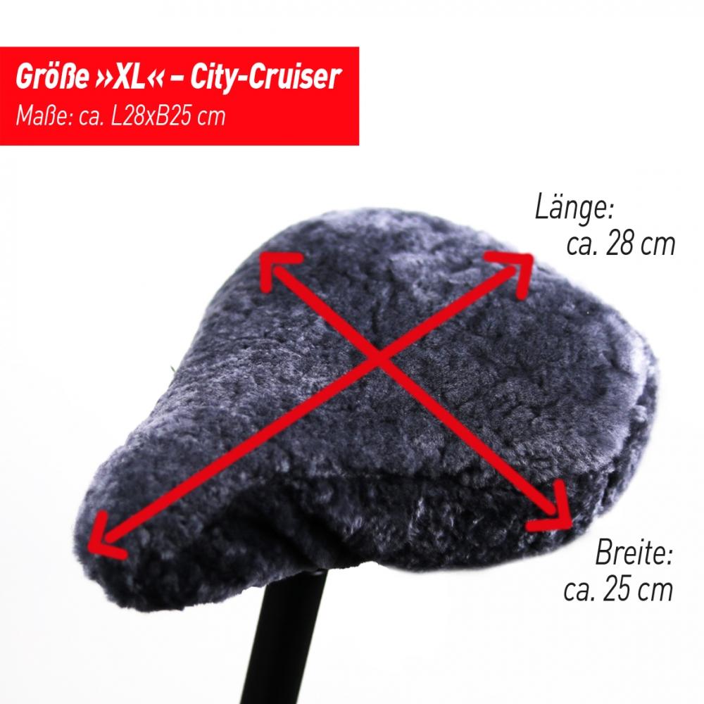 Haberland Sattelbezug Lammfell Gr. XL anthrazit - maximaler Sitzkomfort für City- und Cruiser-Sättel