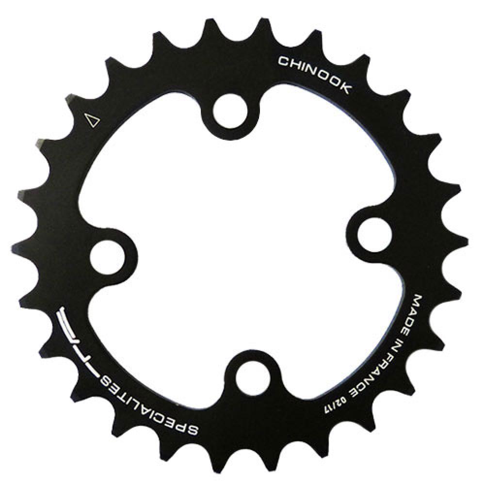 Schwarzes TA Kettenblatt Chinook 22Z, 64mm Lochkreis innen, für 10/11-fach Fahrradantriebe.