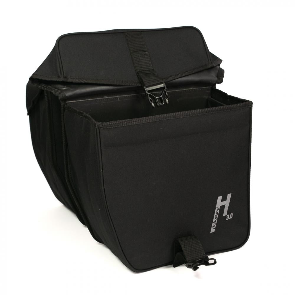 Haberland Doppeltasche 31l Basic L 3.0 schwarz - geräumige Gepäckträgertasche