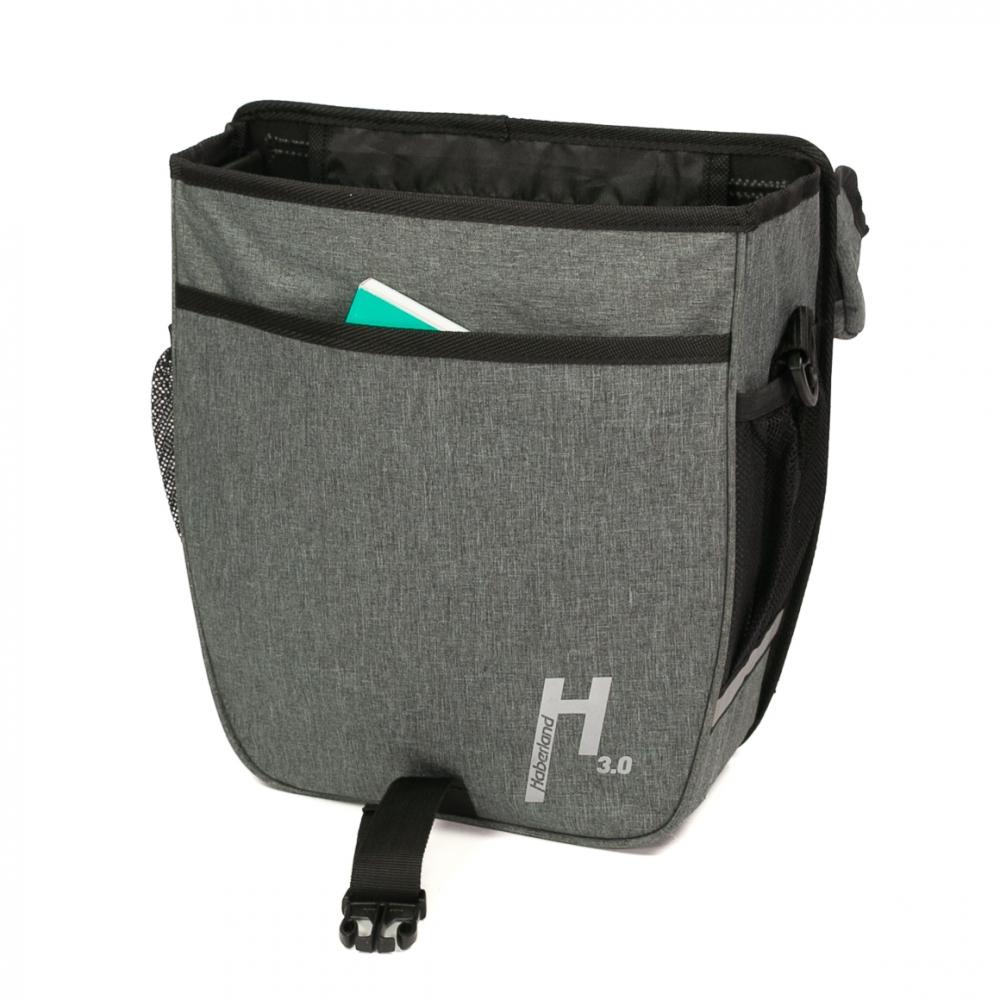 Haberland Einzeltasche 14l Basic 3.0 grau - praktische Gepäckträgertasche für Alltag und Tour