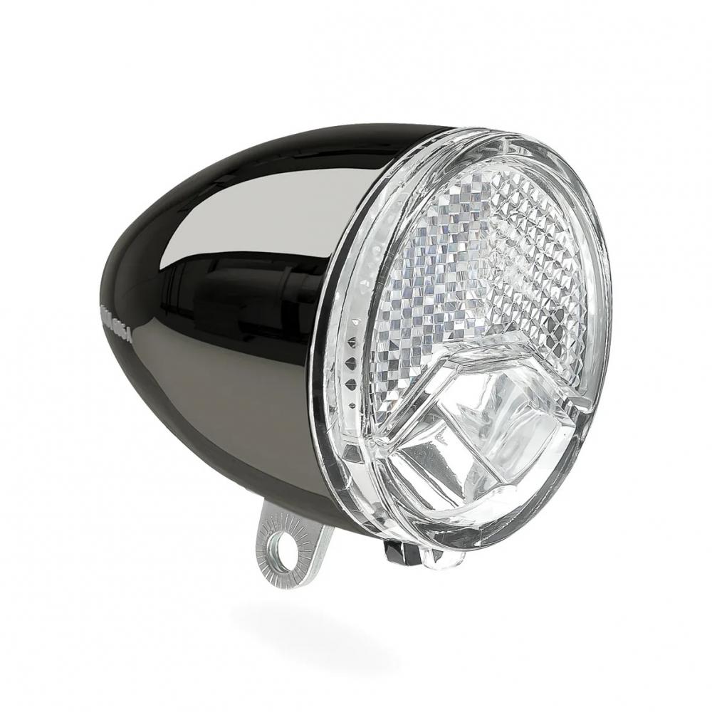 AXA Dynamo-Scheinwerfer 606 Auto LED, schwarz-chrom, StVZO-geprüftes Fahrradlicht.