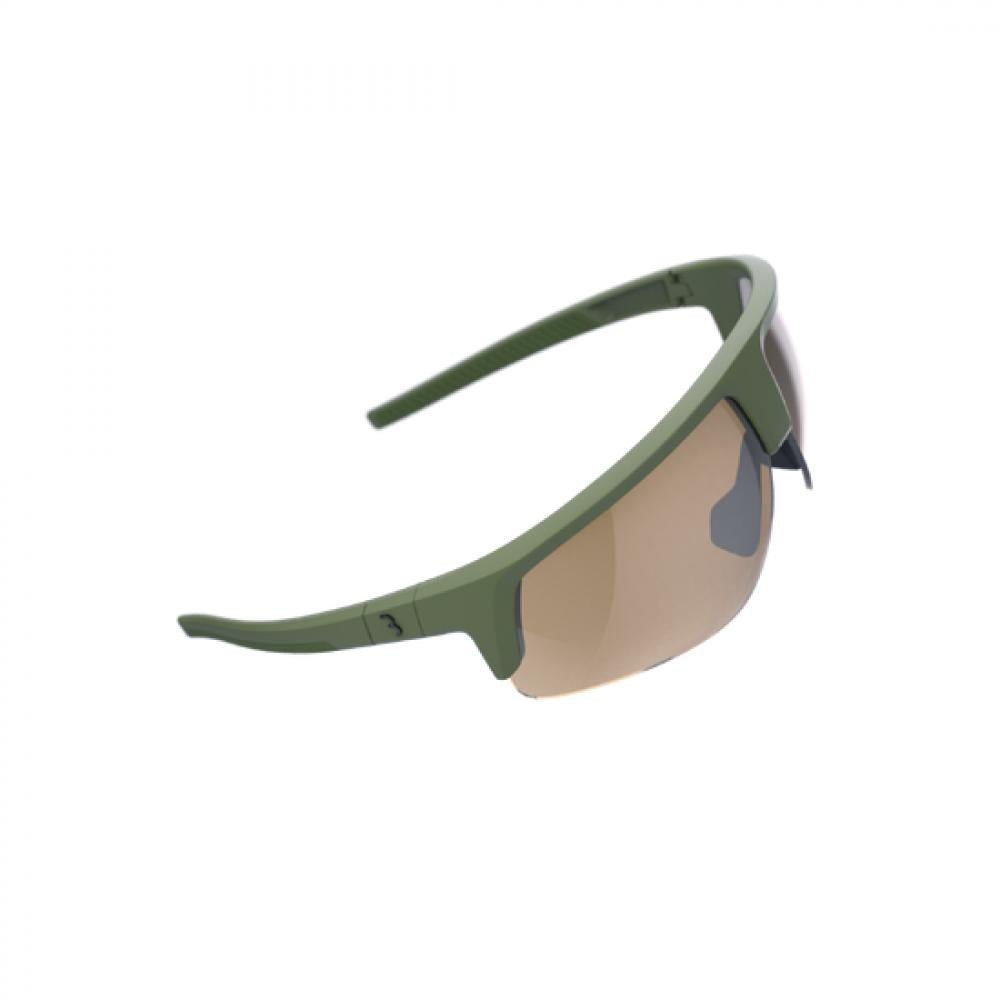 BBB Cycling Sportbrille Comet amber flash mirror Einheitsgröße matt grün - klare Sicht und Schutz