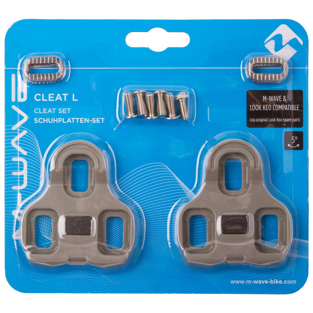 M-WAVE Cleat L Schuhplatten-Set - kompatibel mit Look KEO Klickpedalen
