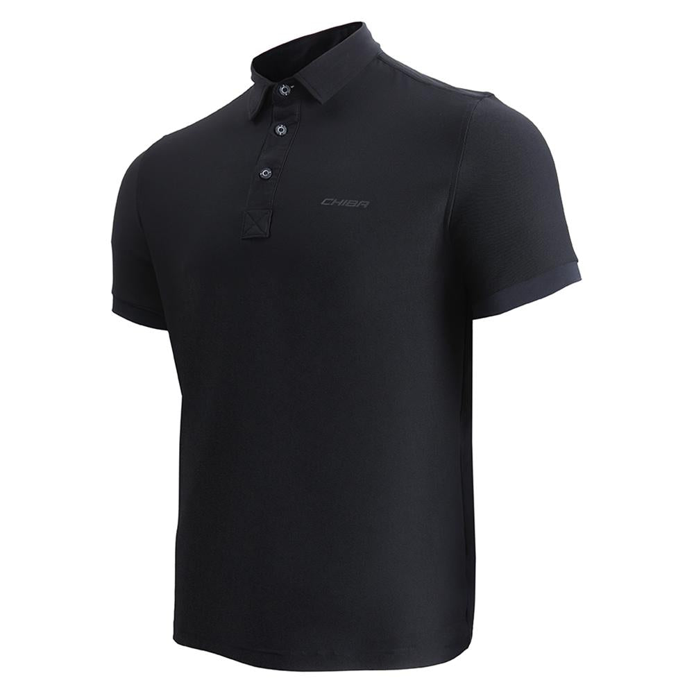 CHIBA Polo Shirt Herren - XXL, schwarz, atmungsaktiv, Radsport