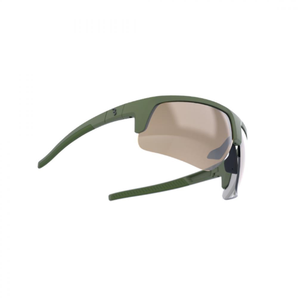 BBB Cycling Sportbrille Comet amber flash mirror Einheitsgröße matt grün - klare Sicht und Schutz