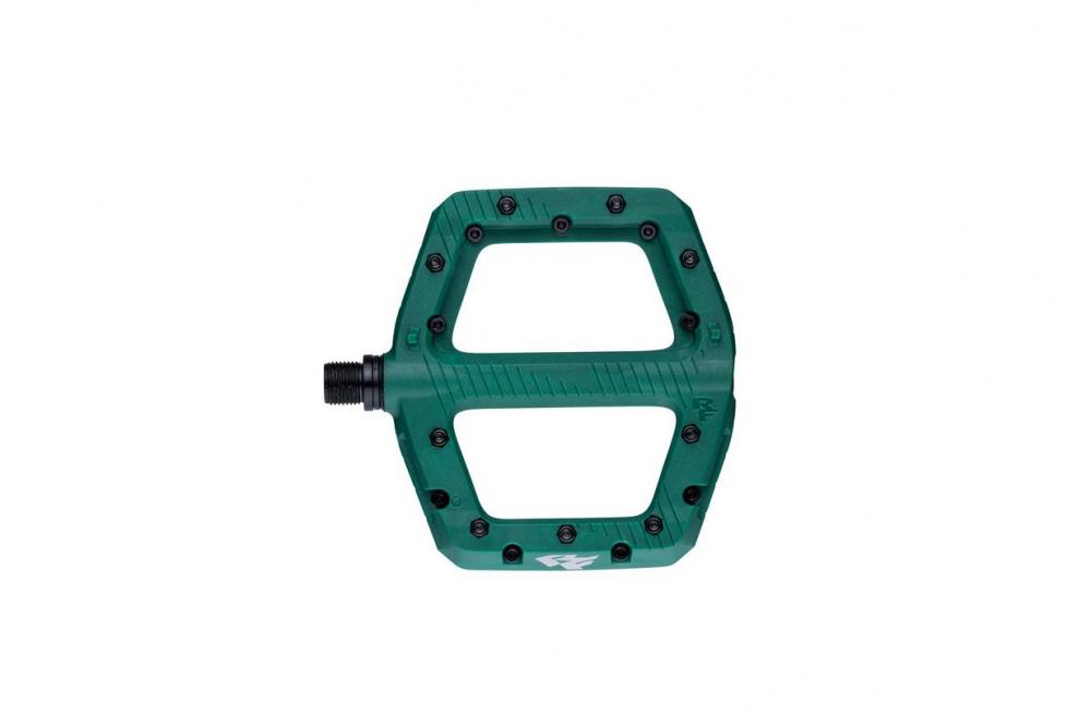 Race Face Chester Large Plattform-Pedal in grün, robustes MTB-Flatpedal.