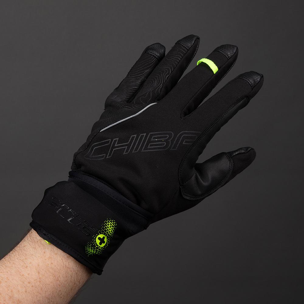 CHIBA Express+ - Radhandschuhe schwarz, Größe M, wind- & wasserdicht mit Regenüberzug