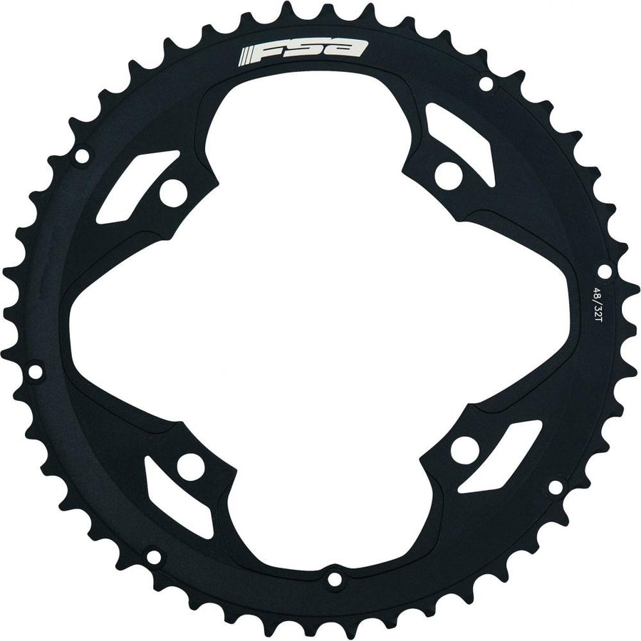 FSA Kettenblatt Road Pro 4-Arm 2x 120 mm x 46 T Schwarz - präzises Schalten für Rennräder