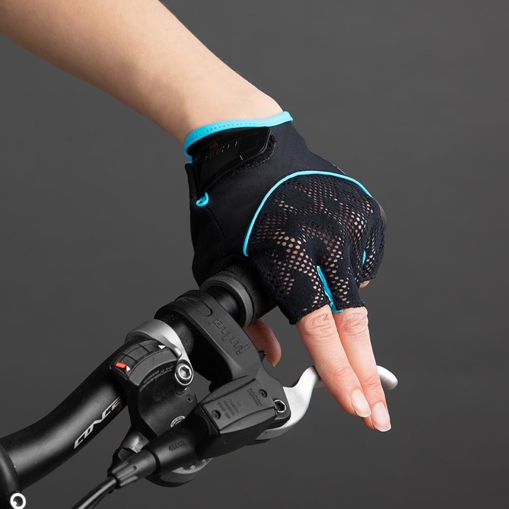 CHIBA Lady Gel - Damen Fahrradhandschuhe L schwarz/türkis mit Gelpolsterung