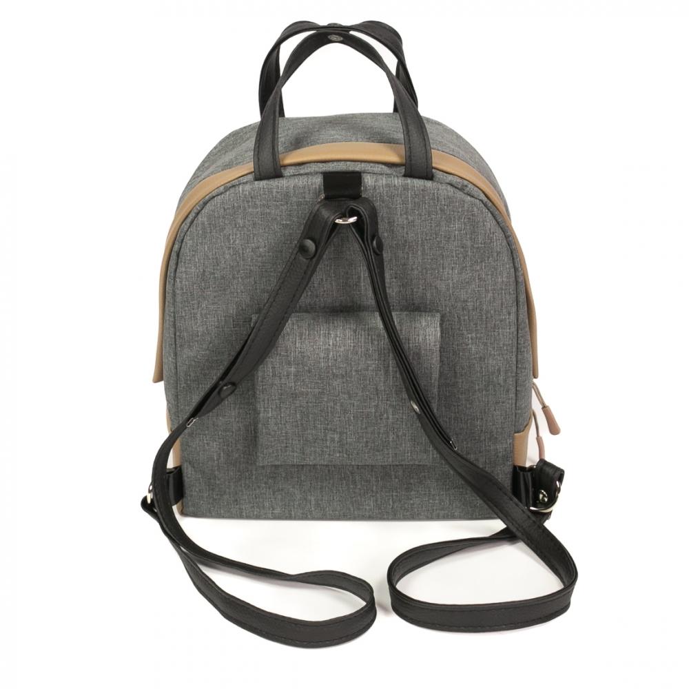 Haberland Rucksack-Lenkertasche Bella grau/hell- - flexible Lenker- und Rucksacktasche