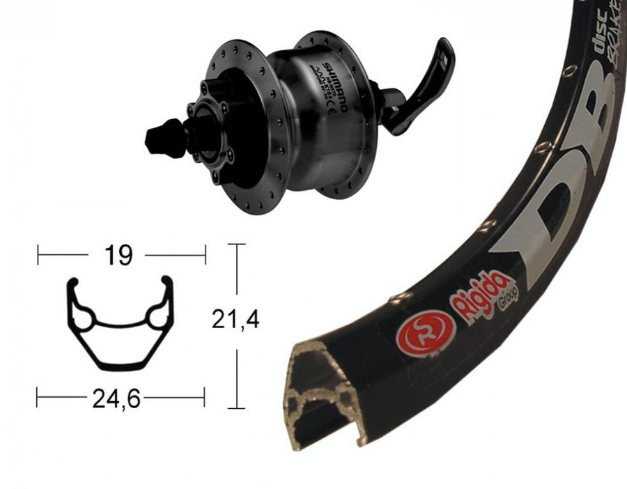 Laufrad|Vorderrad 28 Zoll DH-3D32 6-Loch schwarz Schnellspanner 36-Loch Ryde ZAC 2000 Disc schwarz Nirosta-Speichen schwarz