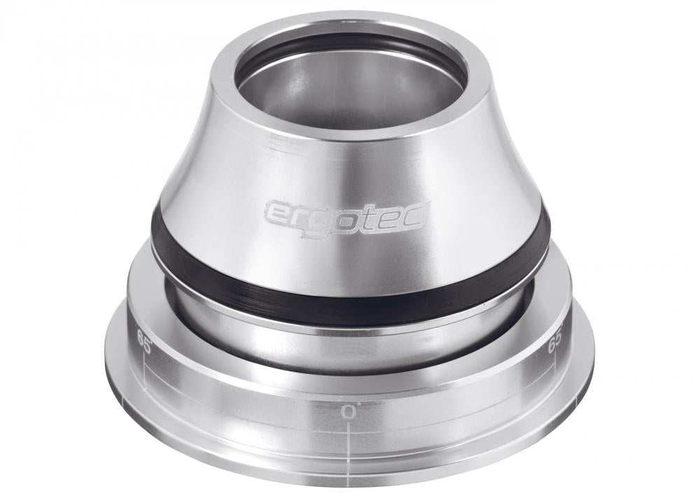 ergotec, Steuersatz, A118SAC-ES 1.5, Tapered 1 1/8" - 1,5", gewindelos semi-integriert, Maße 28.6/44-56/39.8mm, Einbauhöhe 36.2mm, 65°x65°, Lager Catridge, Material Aluminium, Farbe silber, Gewicht ca. 130g
