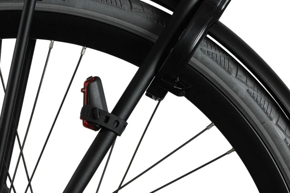 Axa DWN 70 Akku-Beleuchtungsset 70 Lux Schwarz - USB-aufladbar mit Bremslichtfunktion - Fahrradbeleuchtungsset