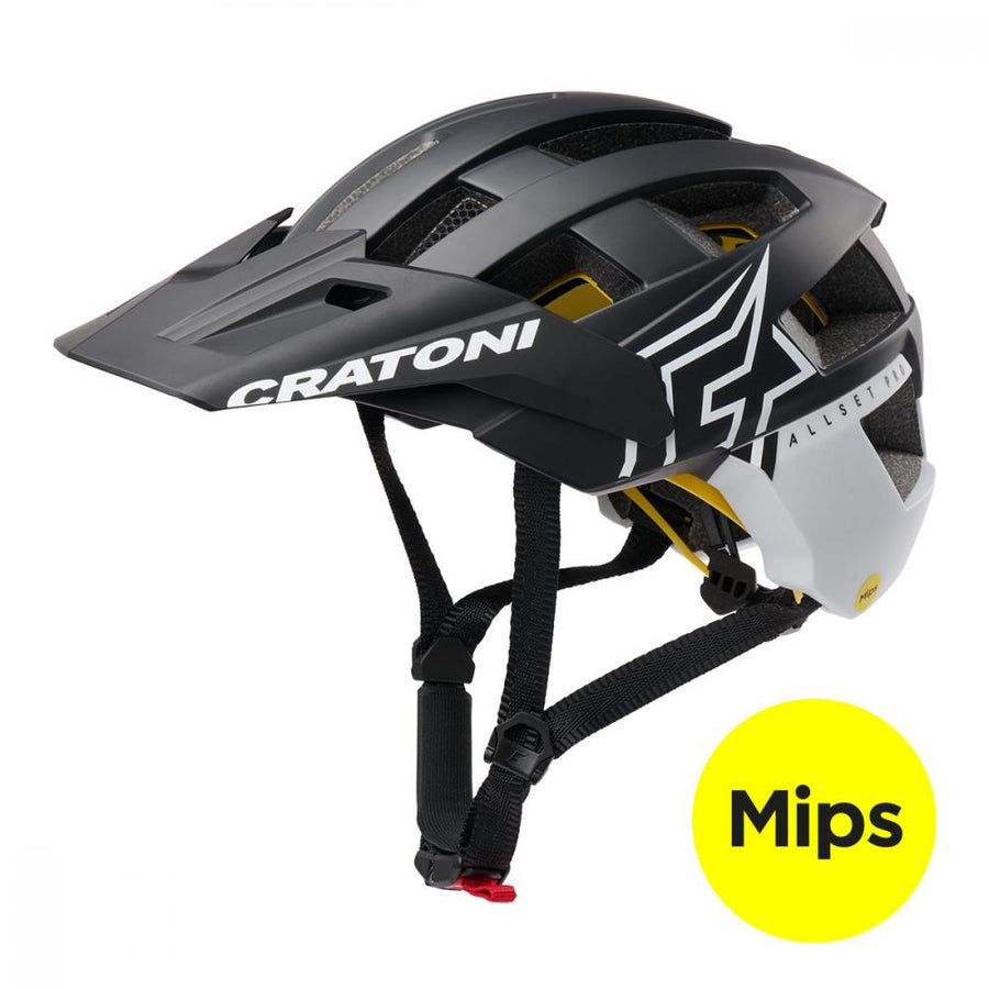 Cratoni Fahrradhelm AllSet Pro MIPS schwarz/weiß matt, Gr. M/L (58-61cm)