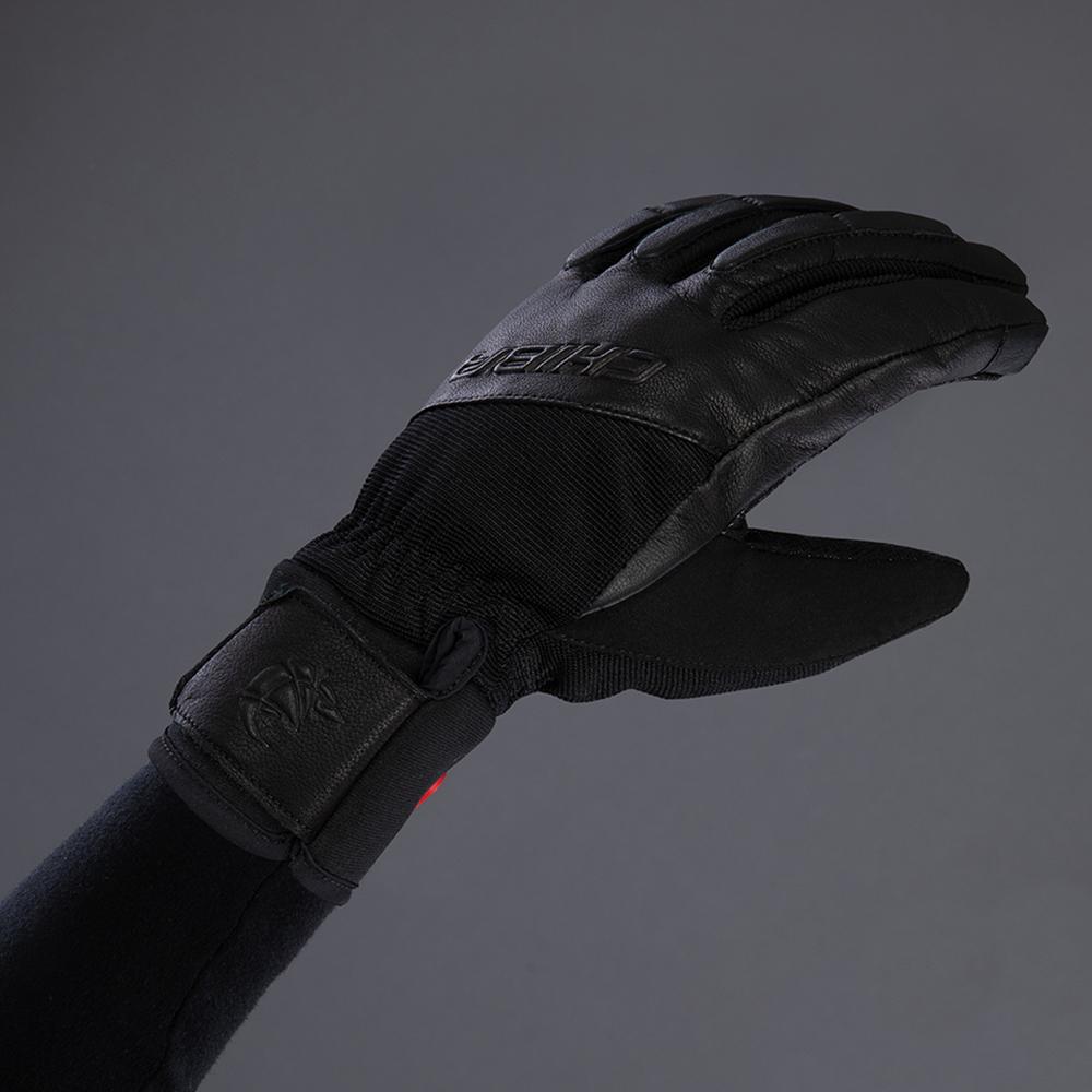 CHIBA Sport Pro - wasserdichte Winter-Radhandschuhe mit PrimaLoft, Größe 7, schwarz