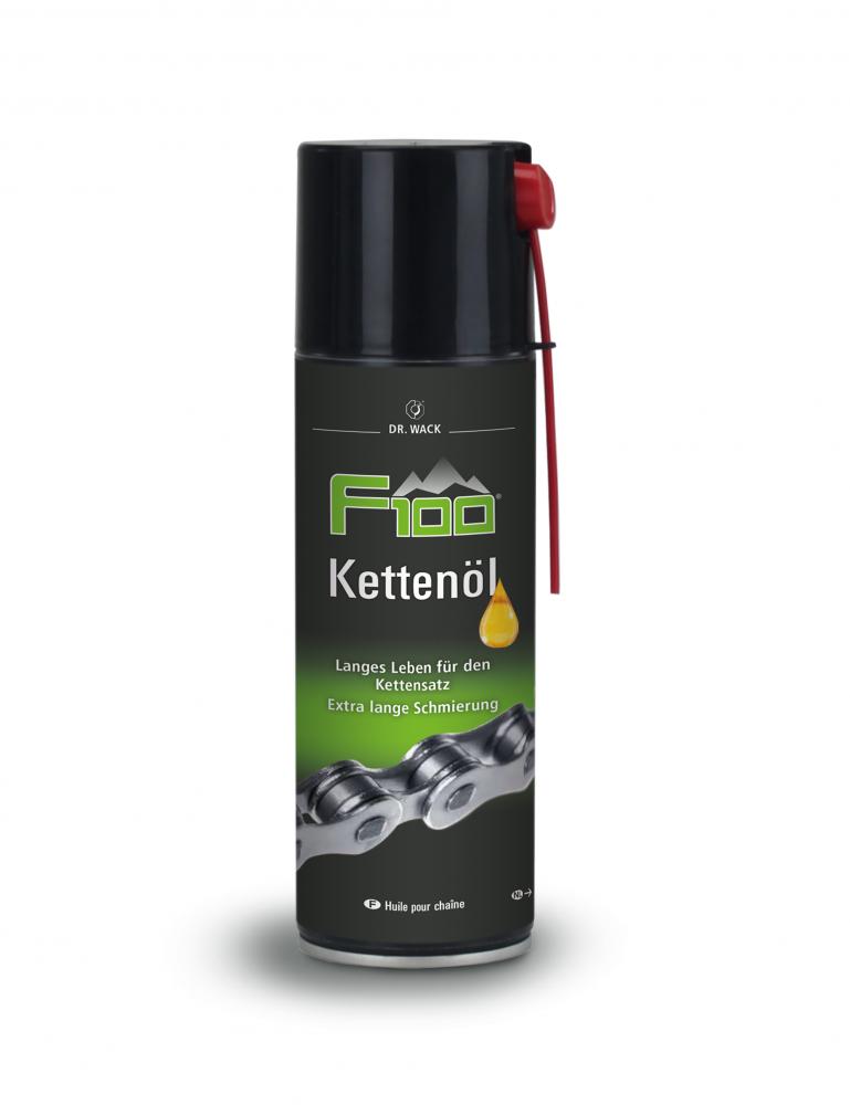 F100 Premium Fahrradpflege Kettenöl 300ml Aerosoldose - Neue Formel für optimalen Kettenschutz - PflegeundSchutzspray