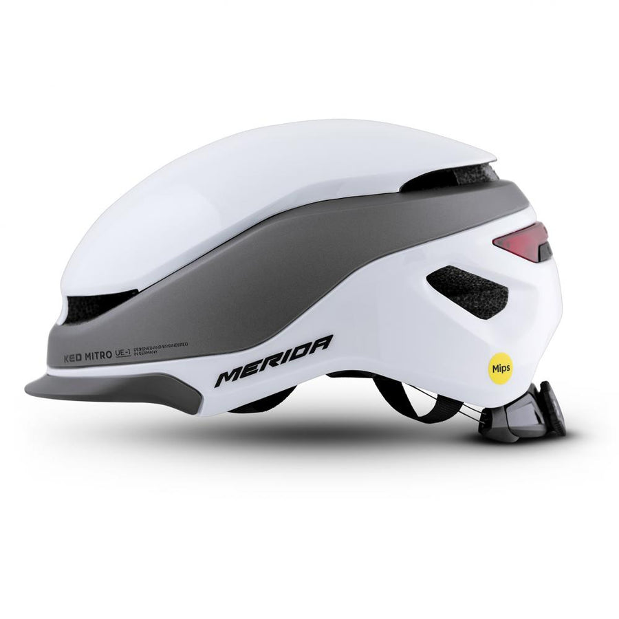 Merida Helm Mitro UE-1 weiß/grau M / 52-58 cm - sicherer Urban-Helm mit MIPS & BOA