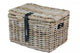 Basil Dax S Vorderradkorb Grau Rattan grobmaschig mit Deckel 37x27x24 cm Fahrradkorb