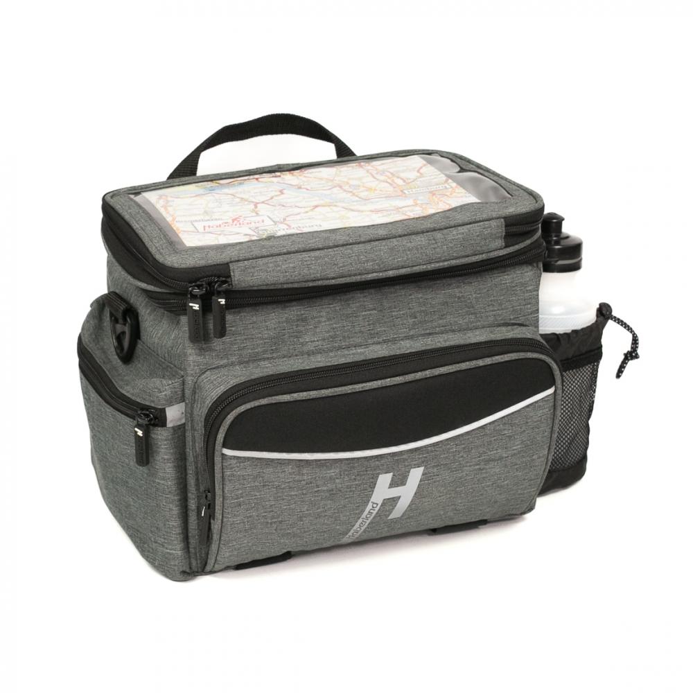 Haberland Lenkertasche Max Plus 10l grau - clevere Organisation am Fahrradlenker