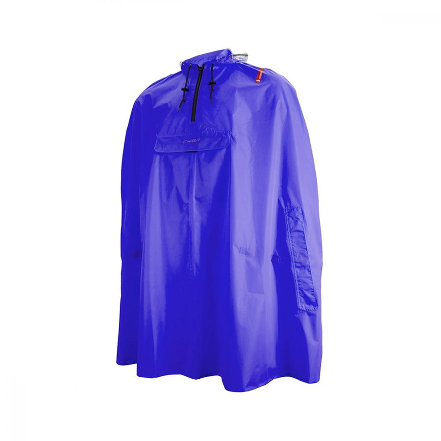 CHIBA Regenponcho - XL/XXL, royal, wasserdicht, reflektierend, Radsport