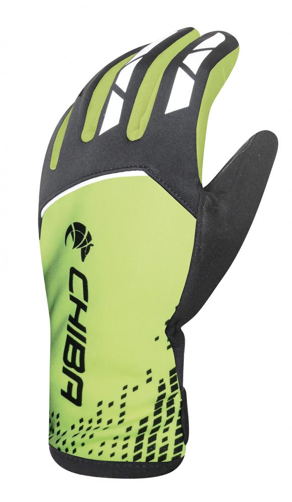 CHIBA 2nd Skin - wasserdichte Softshell-Radhandschuhe neongelb XS