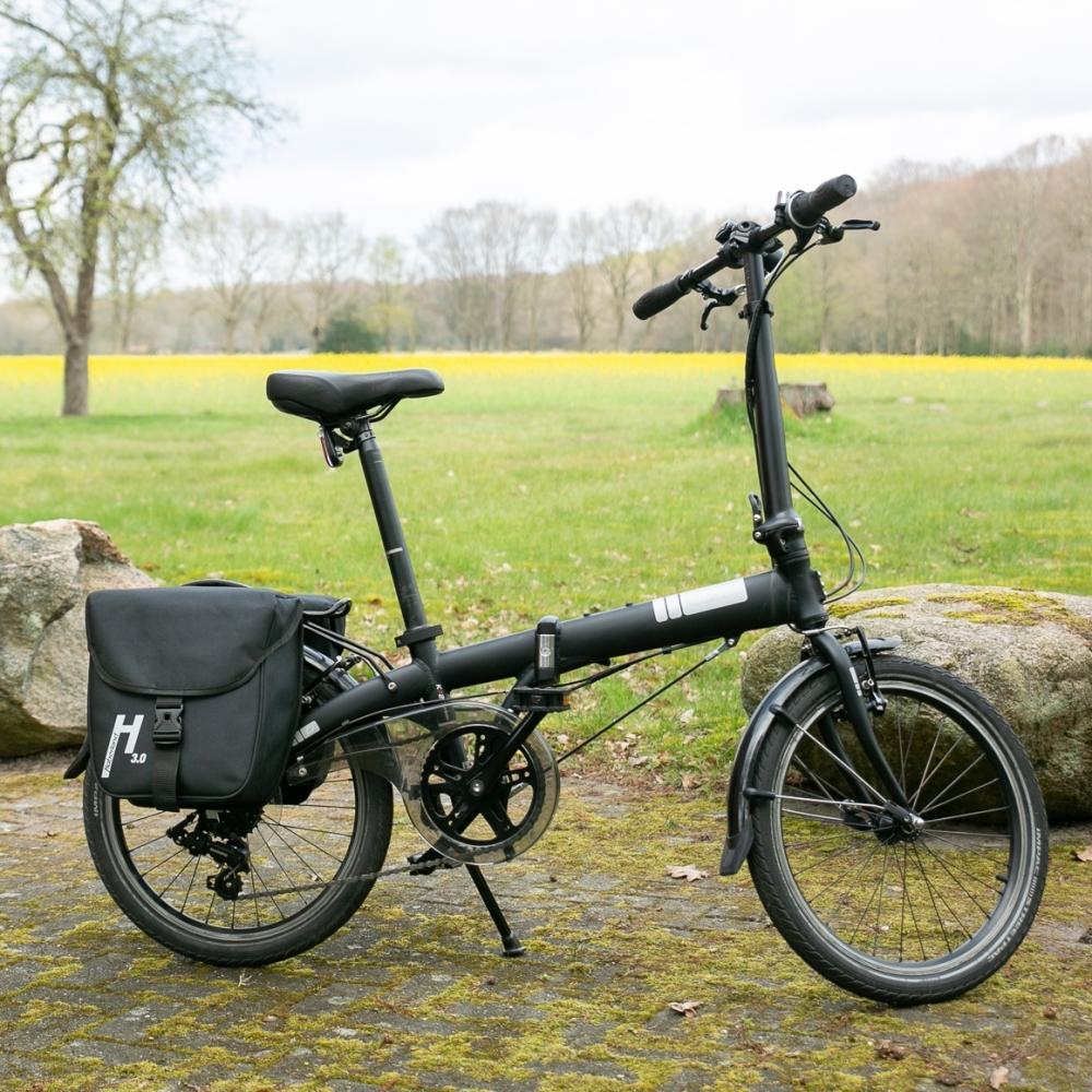 Haberland Doppeltasche 18l Basic S 3.0 schwarz - kompakter Stauraum für den Gepäckträger