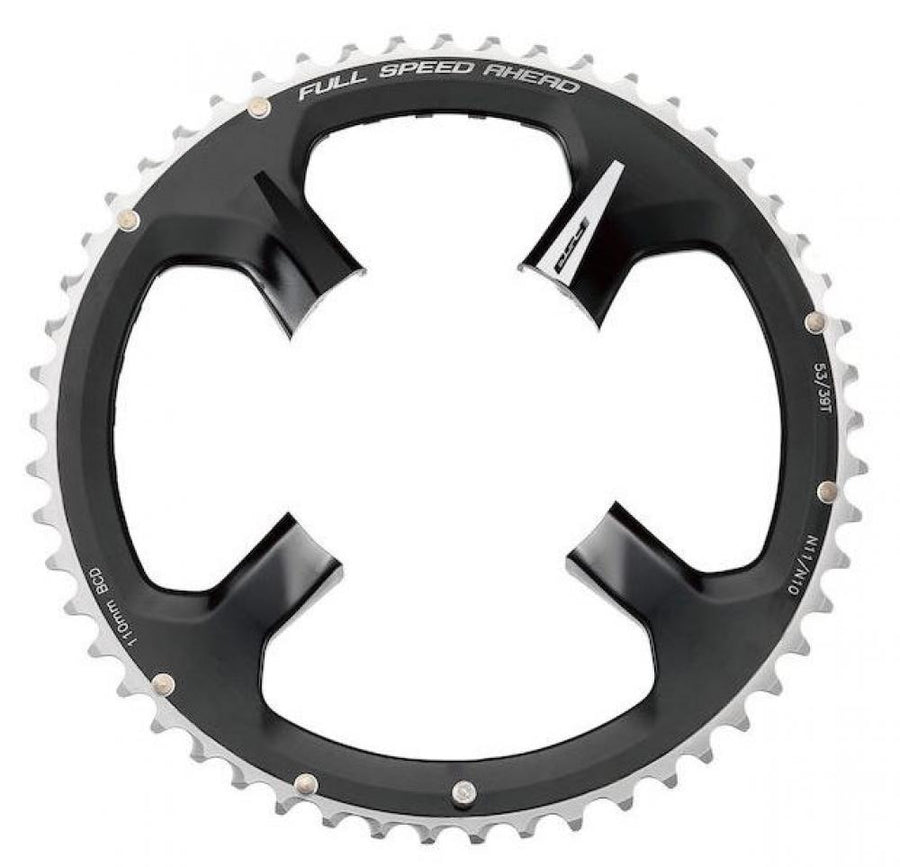 FSA Kettenblatt Road K-Force ABS 4-Arm 110 mm x 50 T Schwarz/grau - präzises Rennrad-Schalten