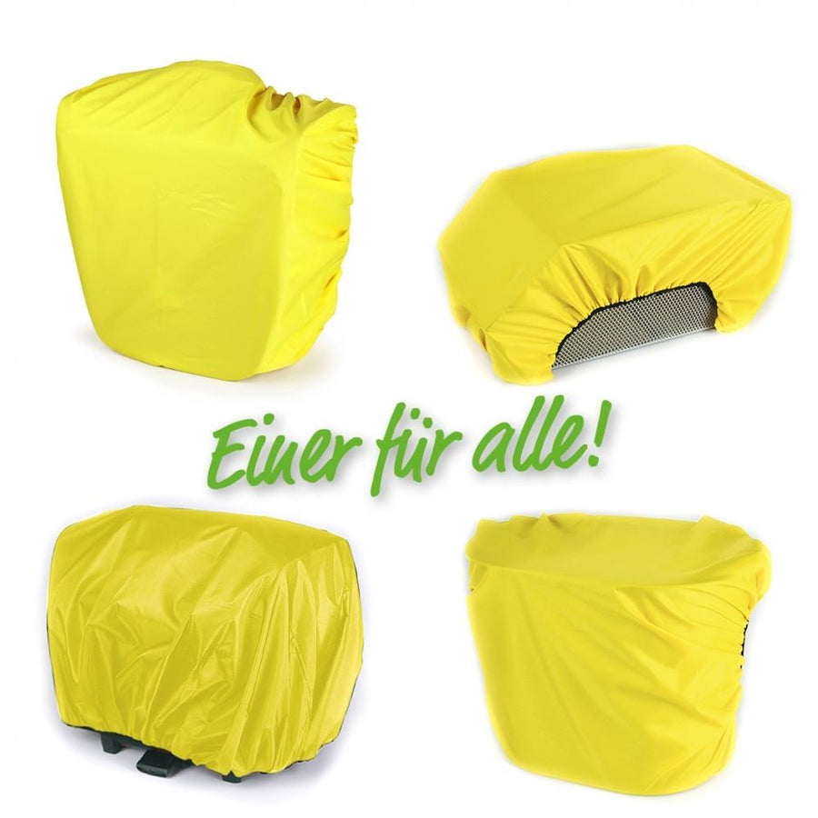 Haberland Überzug für Einzeltaschen, Körbe & Gepäckträgertaschen gelb - zuverlässiger Regenschutz