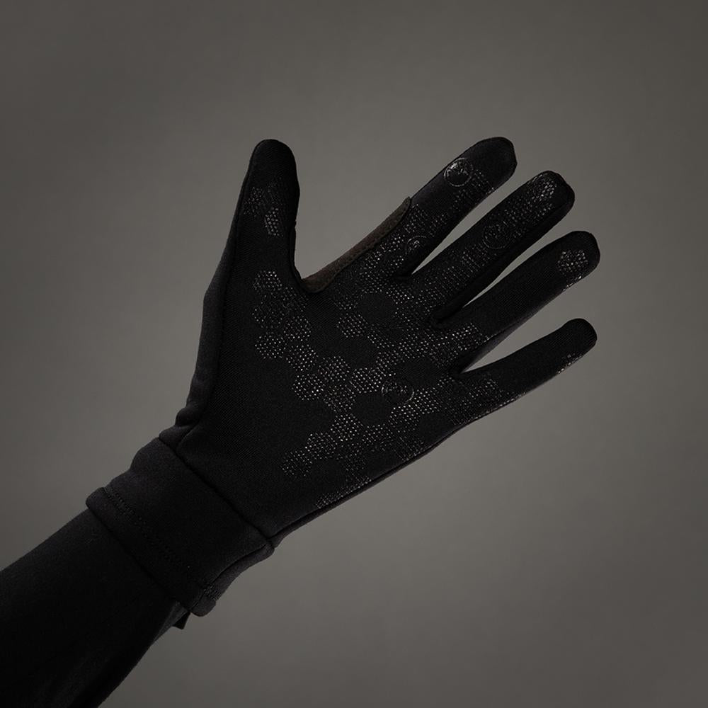 CHIBA Polarfleece - Radhandschuhe XS schwarz, Polartec-Fleece, Touchfinger, Silikondruck