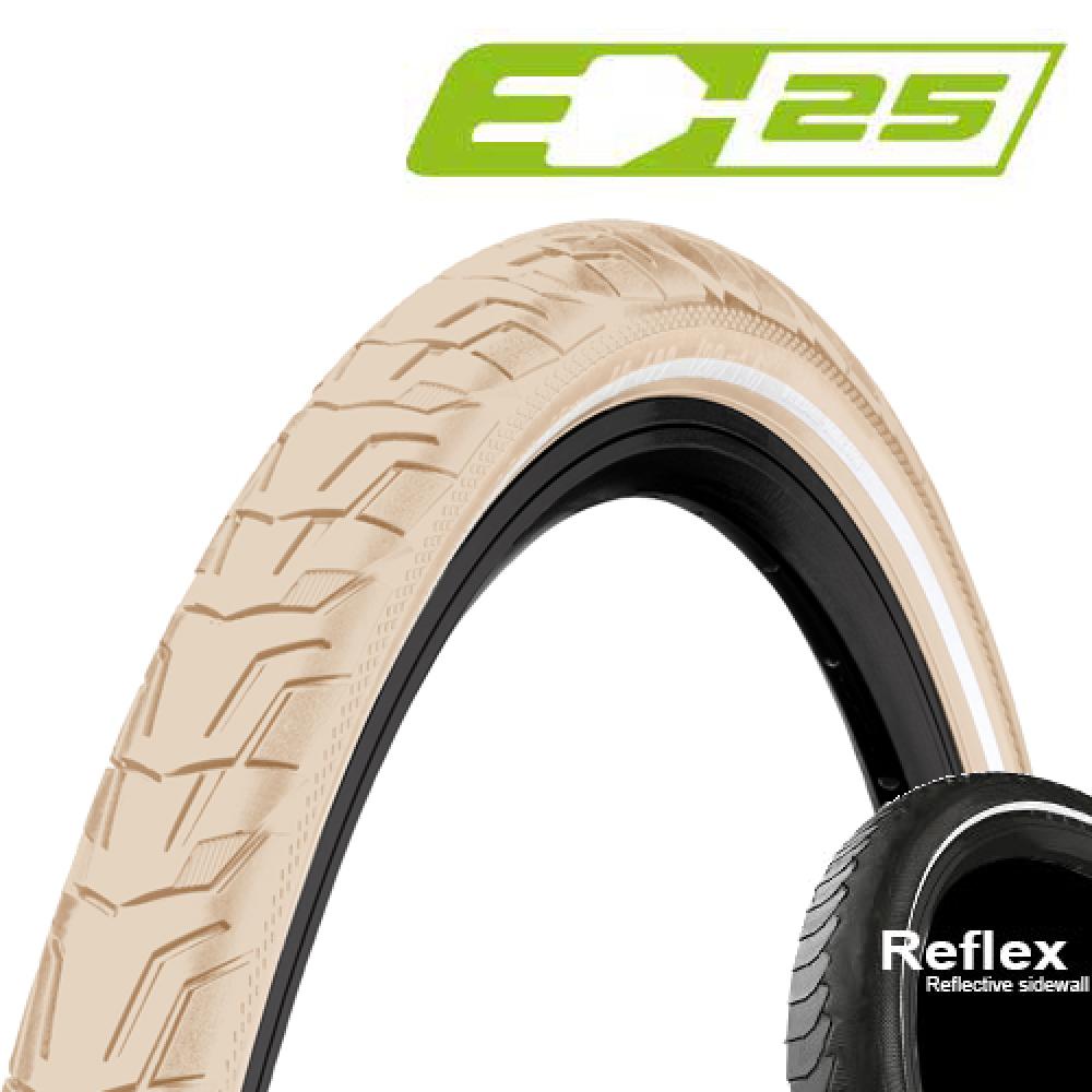 Continental Reifen RIide City 26x1.75\" 47-559 creme Reflex E-25 Draht