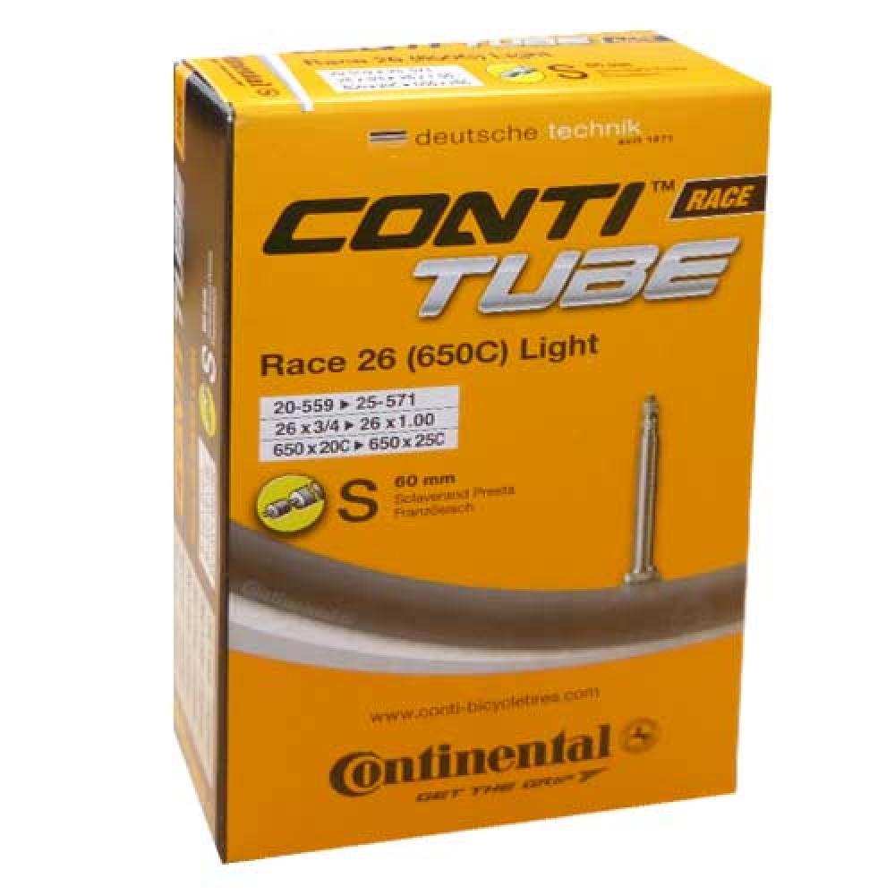 Continental Fahrradschlauch Race 26 Zoll 20/25-559/571 S60 leicht Butyl Rennradschlauch Presta Ventil 60 mm