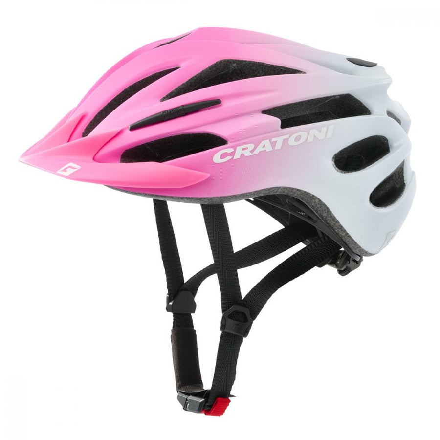 Cratoni Kinderhelm Pacer jr mit pink-weißem Farbverlauf, matt, Größe S/M 54-58cm.