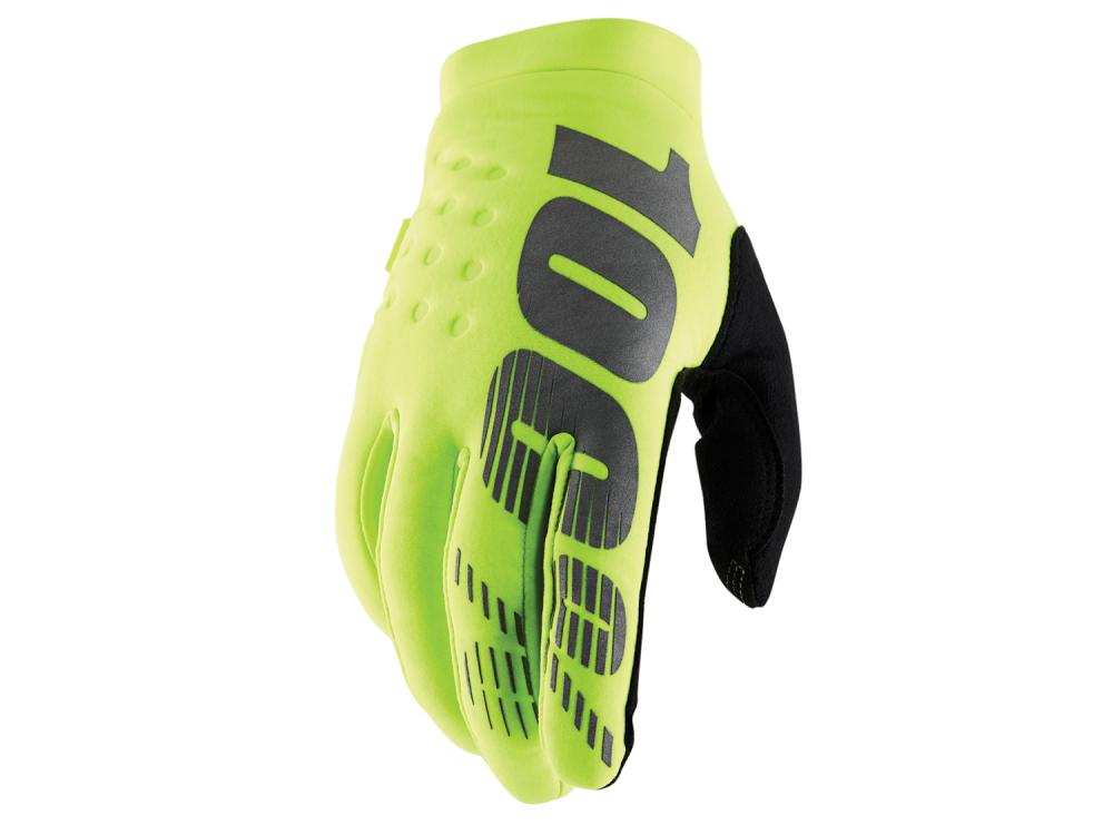 100% Brisker Cold Weather Glove M Fluo Yellow / Black - warmer MTB-Handschuh mit direktem Griffgefühl