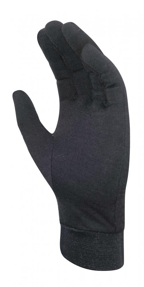 CHIBA Seiden Handschuh - Unterziehhandschuh schwarz XL, Touchfinger, extra leicht
