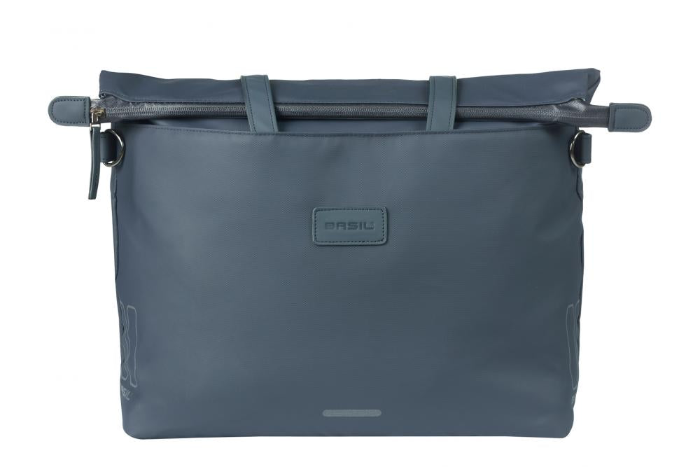 Basil Manhattan 12 Liter Fahrradtasche / Schultertasche - wasserdichtes Recycled-Polyester, gepolstertes Laptopfach, Hook-On System