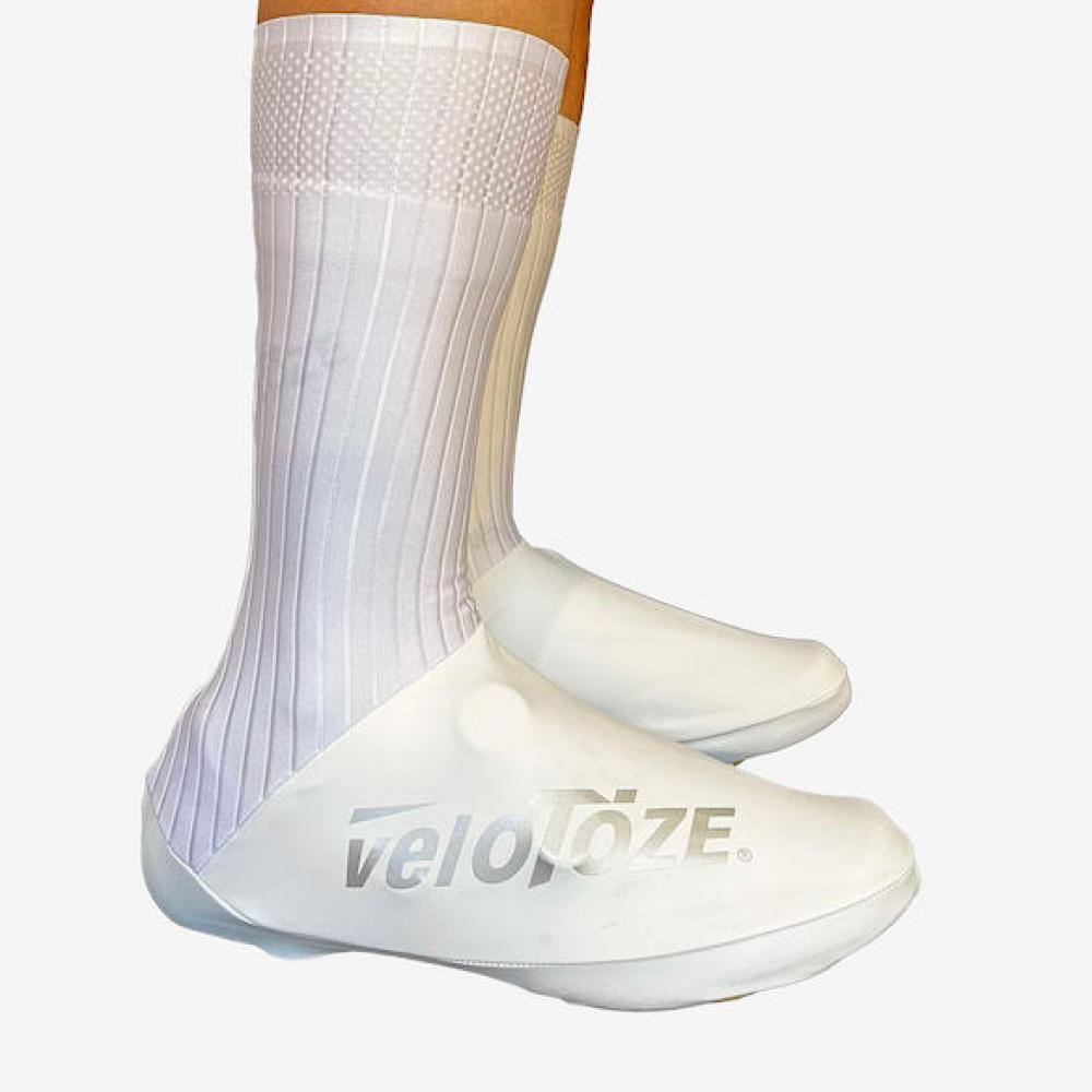 VeloToze Überschuh Aero TT weiß/weiß L - aerodynamischer Zeitfahr-Überschuh